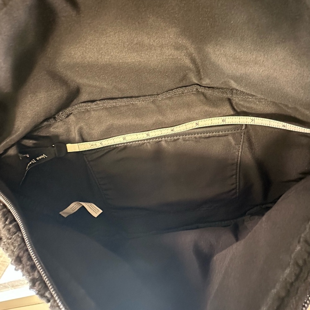 Black Sherpa/Sherling Crossbody Convertible Bum Bag - Picture 8 of 11